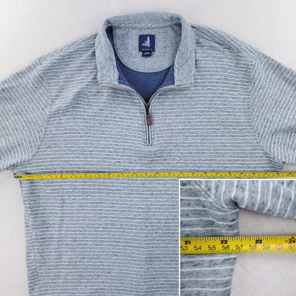 Johnnie-O Skiles Sweater Quarter 1/4 Zip Pullover Striped Soft Men's Large - Picture 8 of 11